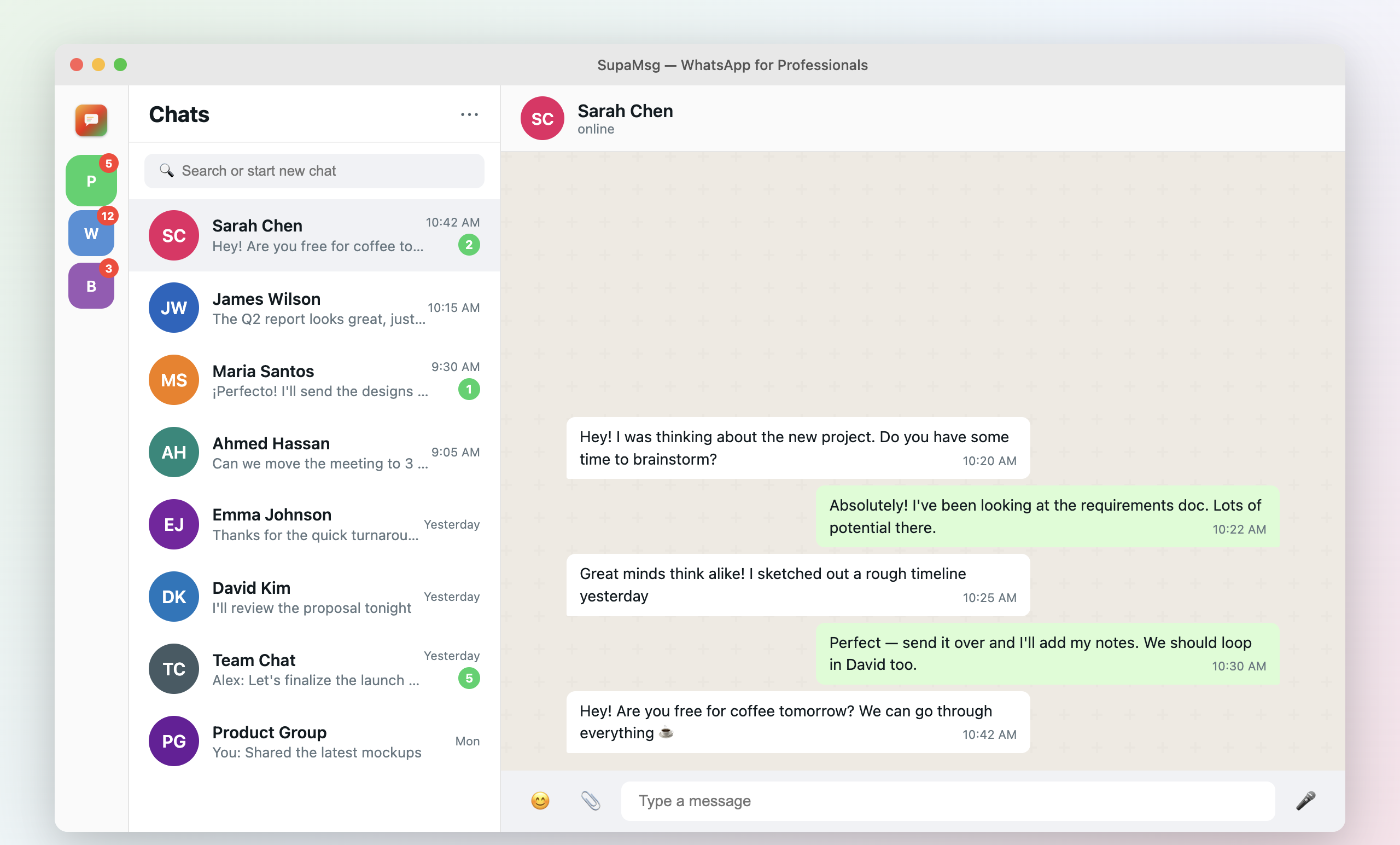SupaMsg — All your WhatsApp accounts in one window