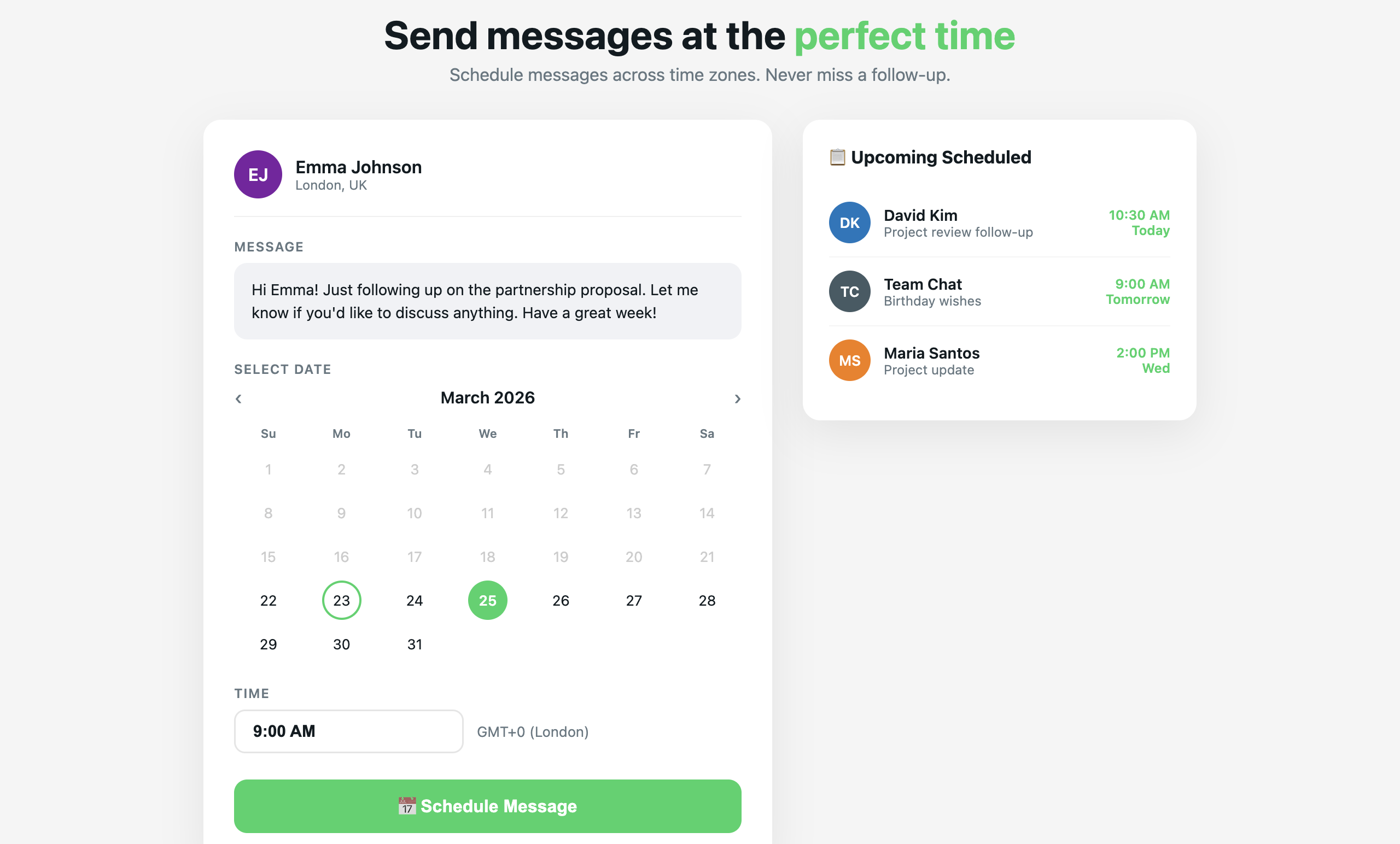 Schedule WhatsApp messages